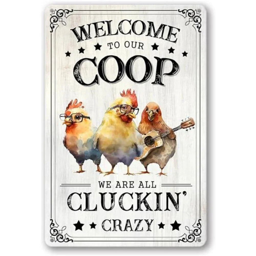 Chicken Signs for Coop Funny Outdoor Farm Decor Chicken Coop Signs Welcome to